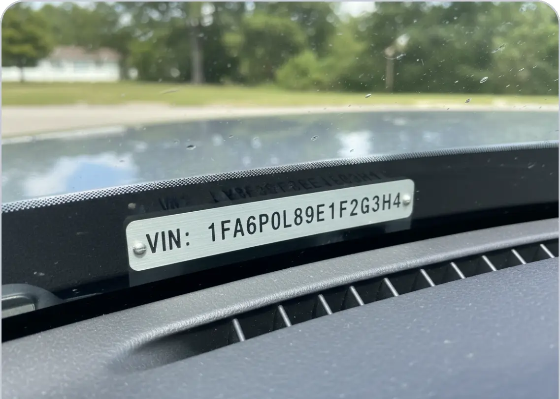 The VIN plate